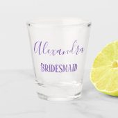 Schöner Lavender Bridesmaid Keepake Schnapsglas (Vorderseite)