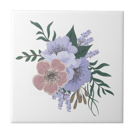 Schöner Lavender in Bouquet Fliese (Vorderseite)