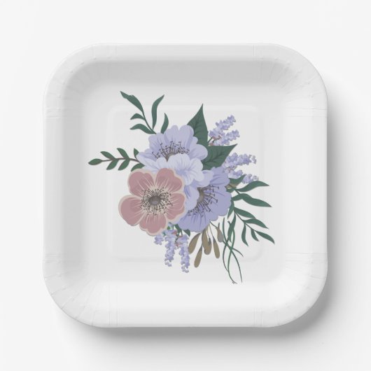 Schöner Lavender in Bouquet Pappteller (Vorderseite)