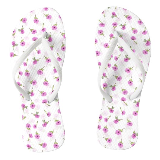 Schöner Lavender Lila Daisy Blume Design Badesandalen (Fußbett)
