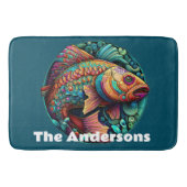 Schöner, lebendiger Fisch Badematte (Vorderseite)