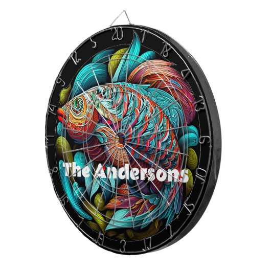 Schöner, lebendiger Fisch Dartscheibe (Vorderseite rechts)