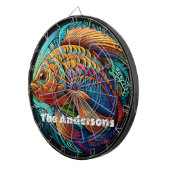 Schöner, lebendiger Fisch Dartscheibe (Vorderseite rechts)