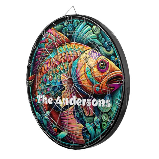 Schöner, lebendiger Fisch Dartscheibe (Vorderseite rechts)