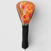 Schöner, lebendiger Orange Tulip Individuelle Name Golf Headcover (Vorderseite)