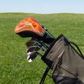 Schöner, lebendiger Orange Tulip Individuelle Name Golf Headcover (In SItu)