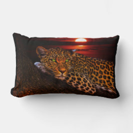 Schöner Leopard am Sonnenuntergang Lendenkissen
