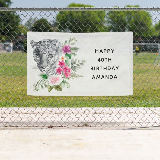 Schöner Leopard Head Exotic Geburtstag Banner (Insitu)