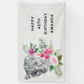 Schöner Leopard Head Exotic Geburtstag Banner (Vertikal)