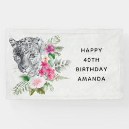 Schöner Leopard Head Exotic Geburtstag Banner