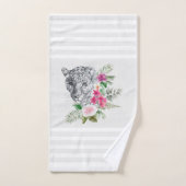 Schöner Leopard Kopf mit grauen Streifen Badhandtuch Set (Handtuch)