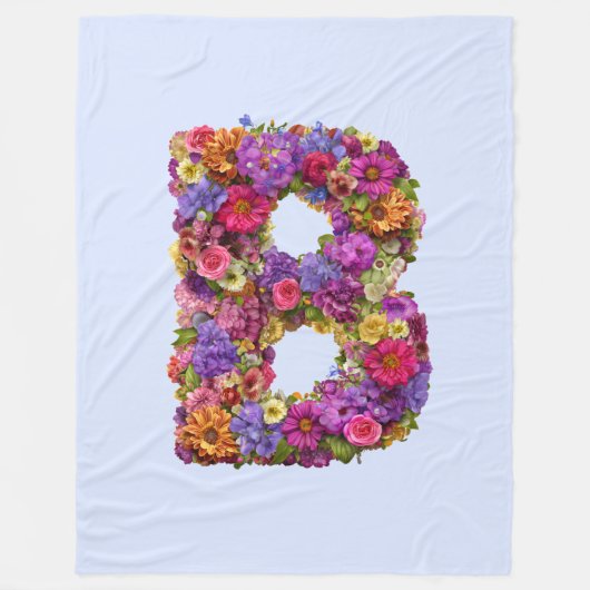 Schöner Letter B Floral Monogram Blanket Fleecedecke (Vorderseite)