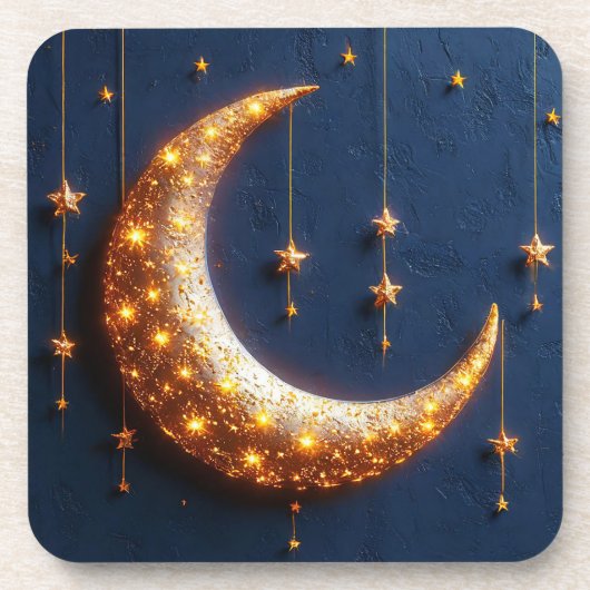 Schöner leuchtender Halbmond Getränkeuntersetzer (Vorderseite)