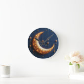 Schöner leuchtender Halbmond Runde Wanduhr (Zuhause)