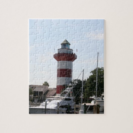 Schöner Leuchtturm und Marina Puzzle (Vertikal)