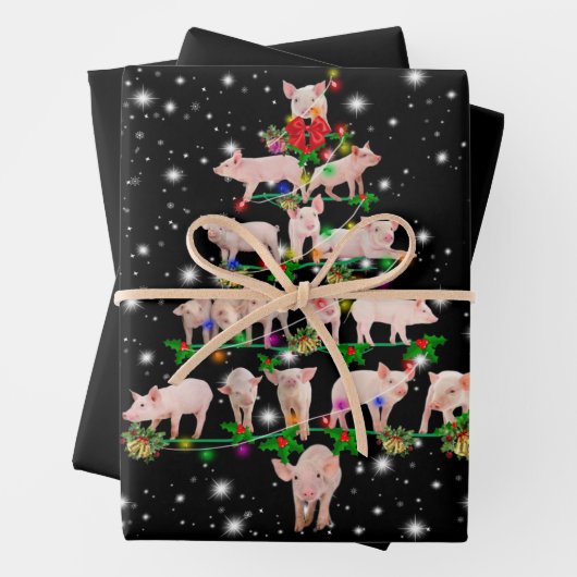 Schöner, lichtdurchfluteter Schweineschwein Geschenkpapier Set (Beispiel)