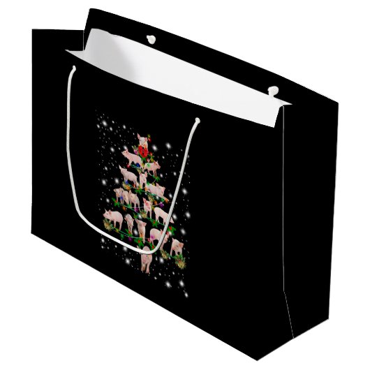 Schöner, lichtdurchfluteter Schweineschwein Große Geschenktüte (Vorderseite Schrägansicht)