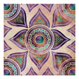 Schöner lichtdurchlässiger Yin Yang Symbolpastel Poster