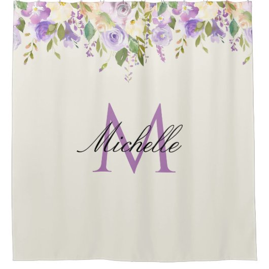 schöner lila Blumenduschvorhang Duschvorhang (Vorderseite)