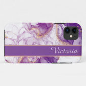 Schöner Lila Hintergrund, goldene Folien Case-Mate iPhone Hülle (Rückseite (Horizontal))