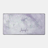 Schöner Lila Marmor und Glitzer Mit Monogramm Schreibtischunterlage (Vorderseite)