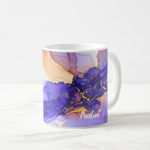 Schöner Lila Orange Individuelle Name Kaffeetasse