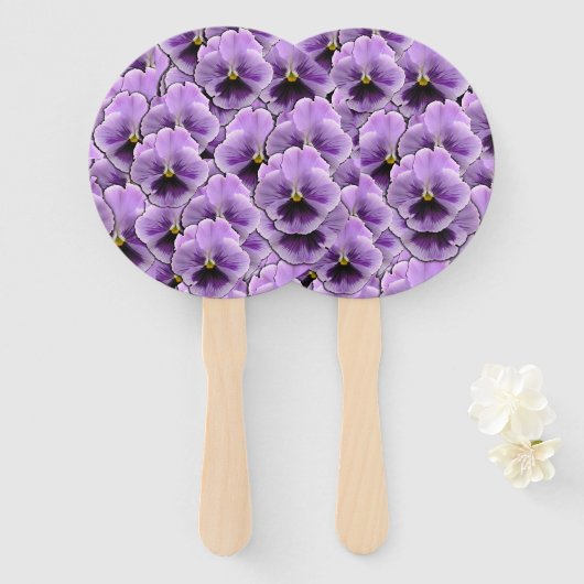 Schöner Lila Pansy Garden Fächer (Vorne und Hinten)