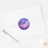 Schöner lila Sonnenuntergang Runder Aufkleber (Umschlag)