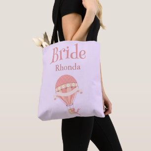 Schöner Lila und rosafarbener Heißluftballon Tasche