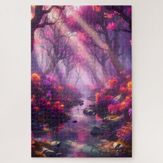 Schöner lila Wald Puzzle (Vertikal)