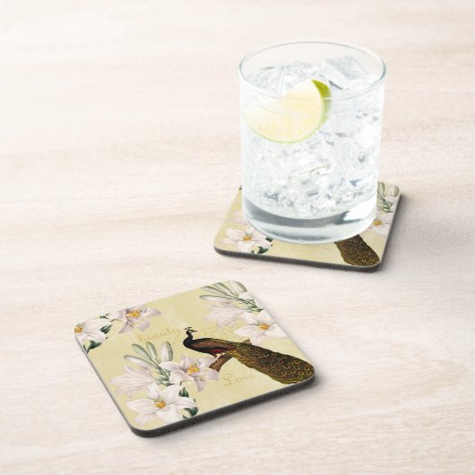 Schöner Lilien-Pfau Untersetzer (Rechte Seite)