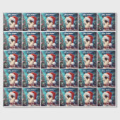 Schöner Llama in einer Weihnachtsmannmütze Geschenkpapier (Flach)