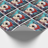 Schöner Llama in einer Weihnachtsmannmütze Geschenkpapier (Ecke)