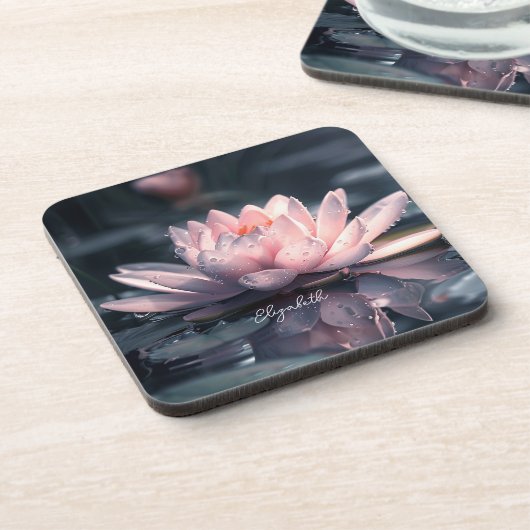 Schöner Lotus See Getränkeuntersetzer (Linke Seite)