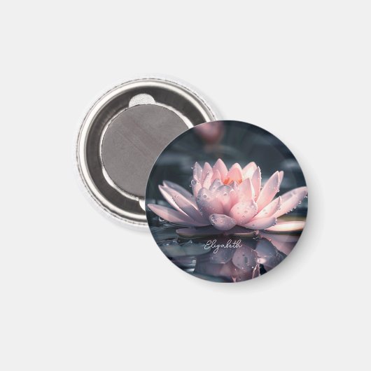 Schöner Lotus See Magnet (Vorderseite/Rückseite)
