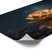 Schöner Lotus, See, Zen Dark Poster (Ecke)