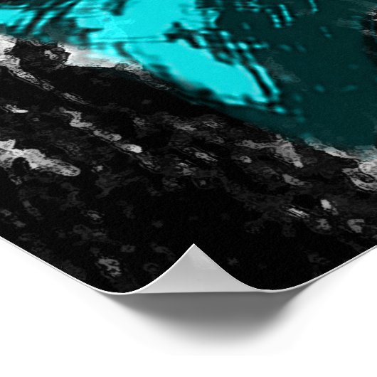 Schöner Löwe mit Blue Bow Krawatte und Augen Poster (Ecke)