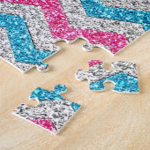 Schöner, mädchenhaft angesagter Glitzer im Zickzac Puzzle (Seite)