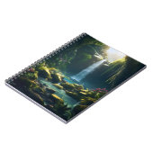 Schöner magischer bezaubernder Waldfall Notizblock (Linke Seite)