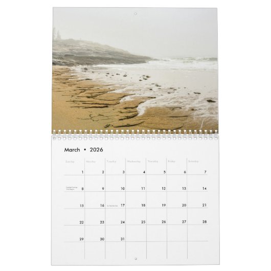 Schöner Maine 12-monatiger Kalender (Mär 2026)
