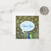 Schöner majestätischer Pfau Vielen Dank Mitteilungskarte (Vorderseite/Rückseite Beispiel)