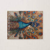 Schöner majestätischer Splendor: Der Boho Peacock Puzzle (Horizontal)