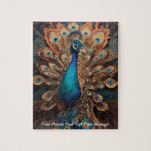 Schöner majestätischer Splendor: Der Boho Peacock Puzzle (Vertikal)
