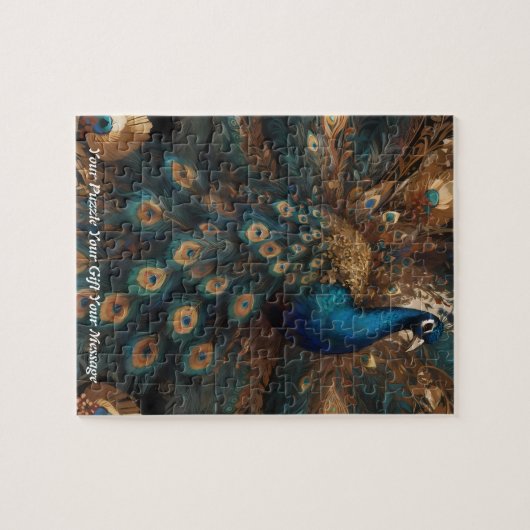 Schöner majestätischer Splendor: Der Boho Peacock Puzzle (Horizontal)