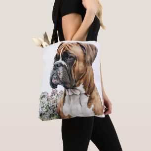 SCHÖNER MAJESTISCHER BROWN UND WEISSER BOXER HUND TASCHE