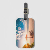 Schöner Malediven-Strand-Sonnenuntergang Gepäckanhänger (Vorderseite Vertikal)