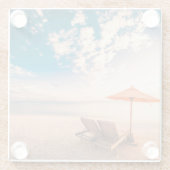 Schöner Malediven-Strand-Sonnenuntergang Glasuntersetzer (Rückseite)