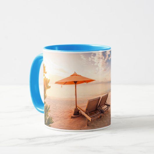 Schöner Malediven-Strand-Sonnenuntergang Tasse (Vorderseite Links)
