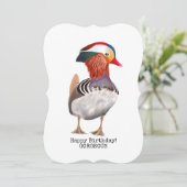 Schöner Mandarin-Ente zum Geburtstag glücklich Einladung (Stehend Vorderseite)