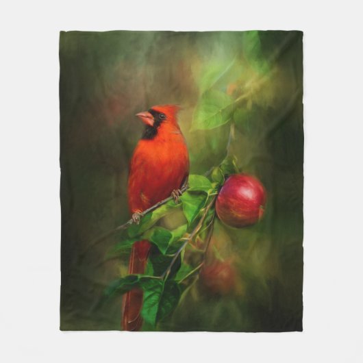 Schöner männlicher Kardinal Fleecedecke (Vorderseite)